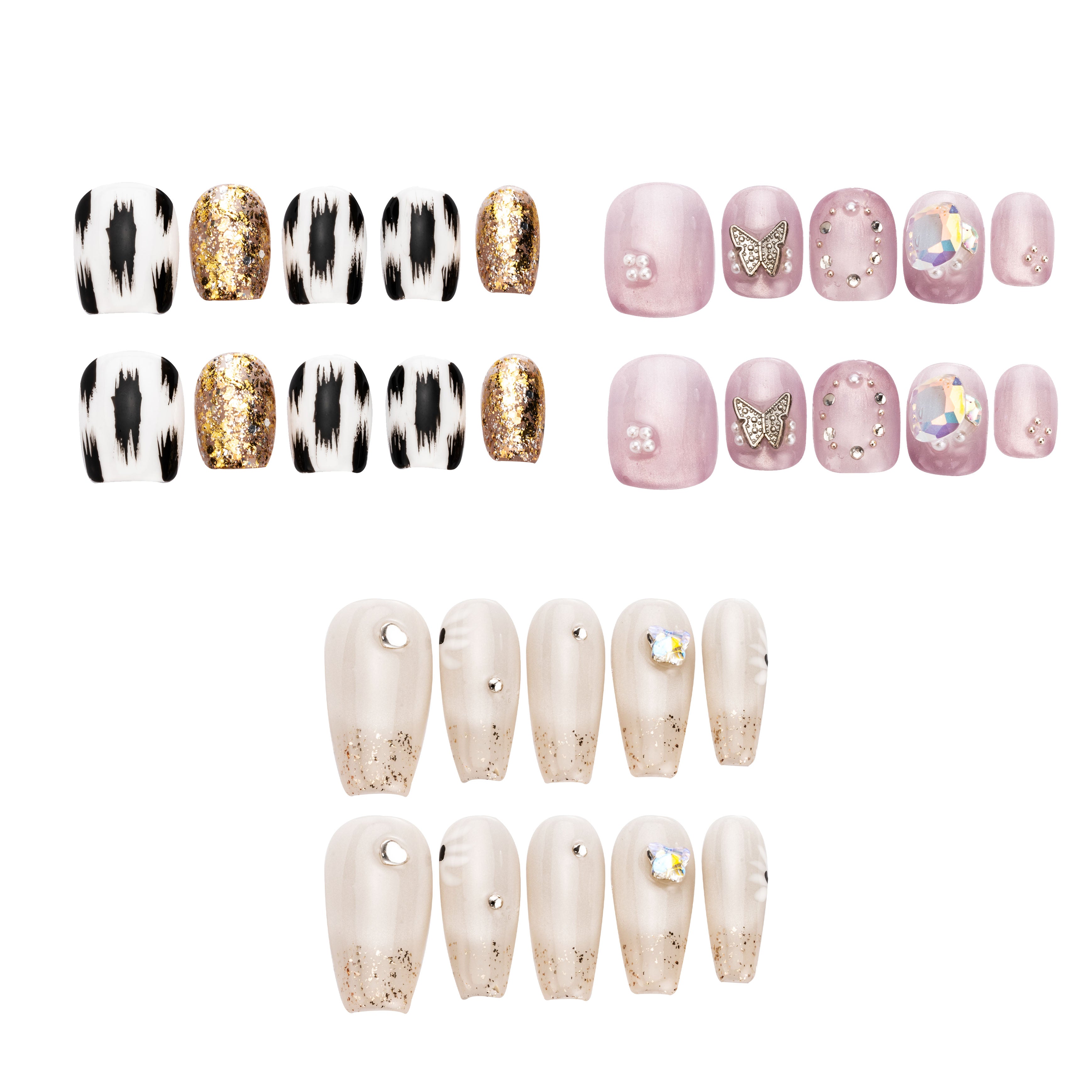 Siren Shimmer round handmade press on nails fake nails blind box